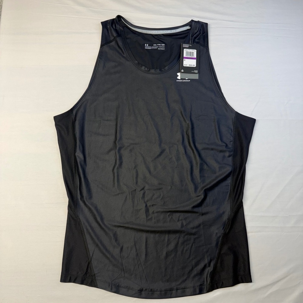 **NWT** Under Armour Mens Iso-Chill Compression Tank Top Black 2XL 1365225-001